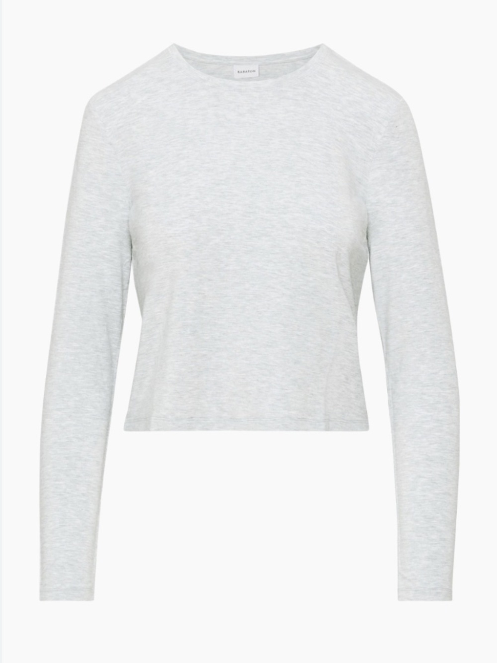 Aritzia Babaton Everyday Jersey Crewneck Long Sleeve Shirt Light Heather Grey